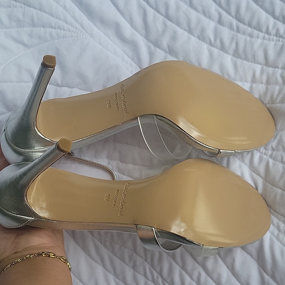 Charles David Women's Courtney Heeled Sandal with band with clear strap - Picture 9 of 12